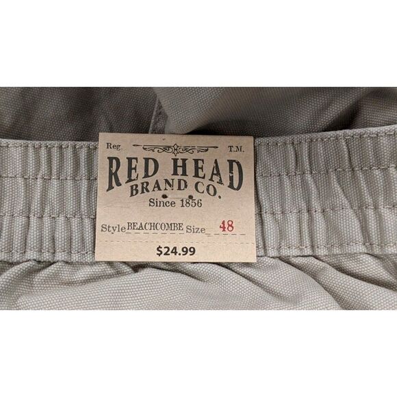 Red Head Mens Size 48 Taupe Beachcombe Flat Front Cotton Pockets Cargo Shorts - Picture 10 of 10